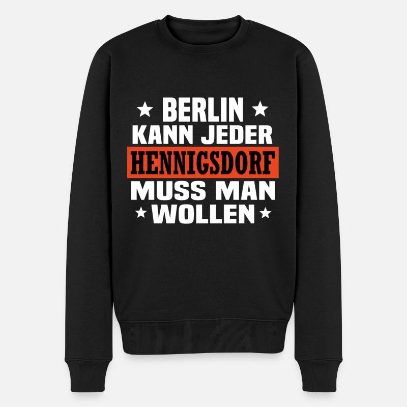 Hennigsdorf - Männer Premium Bio Pullover - Schwarz