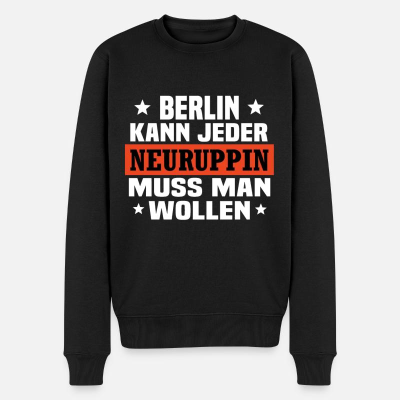 Neuruppin - Männer Premium Bio Pullover - Schwarz