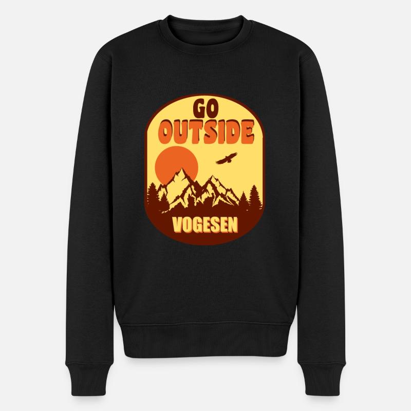 Vogesen - Männer Premium Bio Pullover - Schwarz