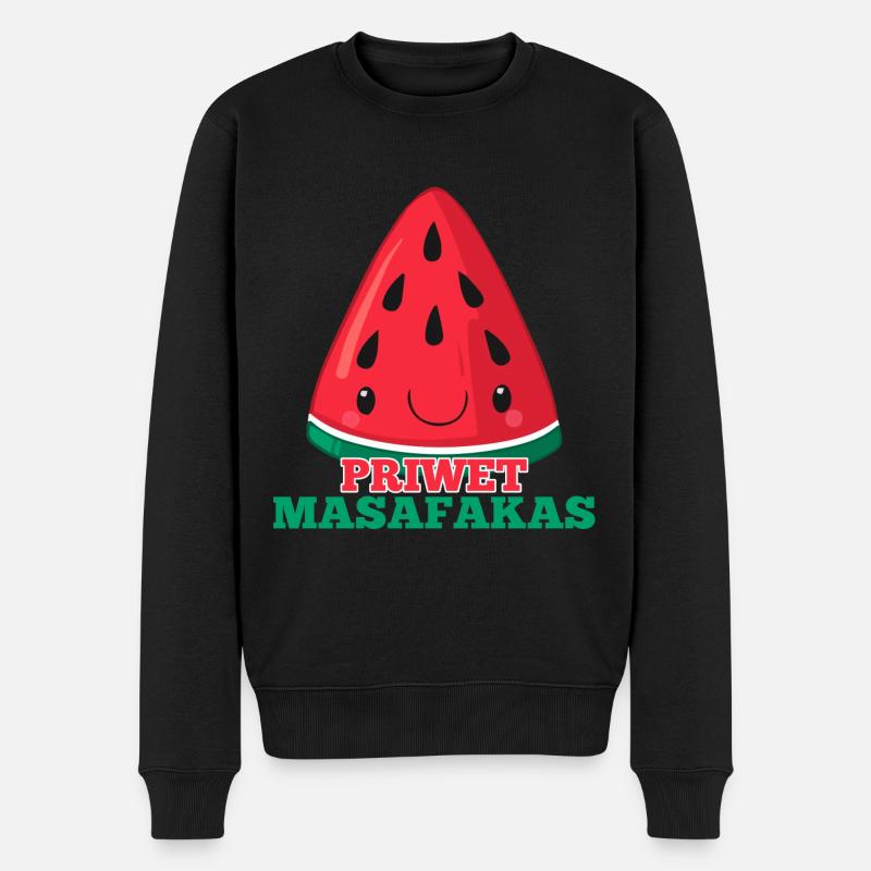 Priwet Masafakas Wassermelone Geschenk - Männer Premium Bio Pullover - Schwarz