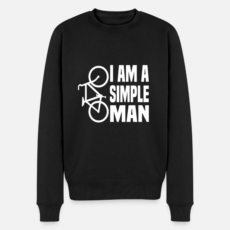 simple man fahrrad - Männer Premium Bio Pullover - Schwarz