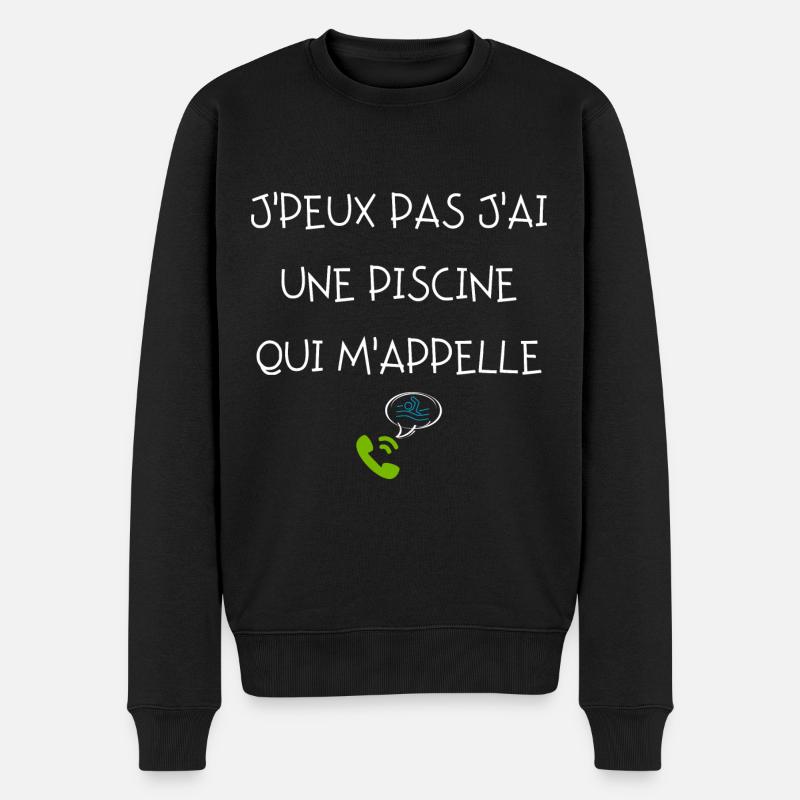 J peux pas j ai une piscine qui m appelle - Pull Premium bio Homme - noir