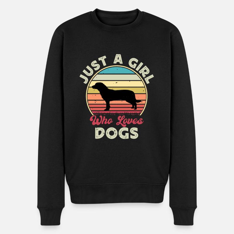 Entlebucher Sennenhund Silhouette Retro Sunset - Männer Premium Bio Pullover - Schwarz