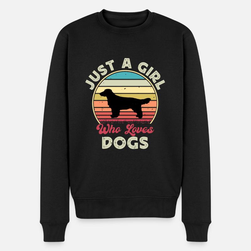 Field Spaniel Hundeliebhaber Silhouette Vintage Sonnenuntergang - Männer Premium Bio Pullover - Schwarz