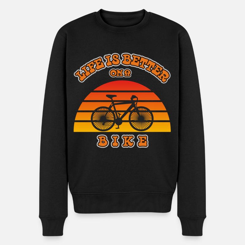 LA VIE EST PLUS BELLE À VÉLO - Pull Premium bio Homme - noir