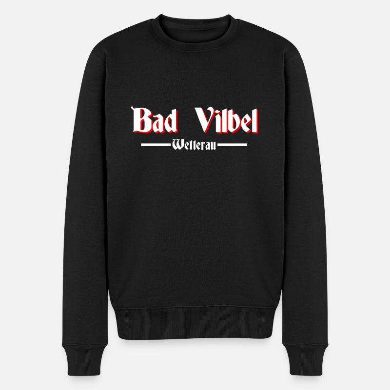 Bad Vilbel - Männer Premium Bio Pullover - Schwarz