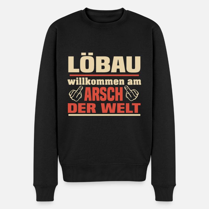 Löbau - Männer Premium Bio Pullover - Schwarz