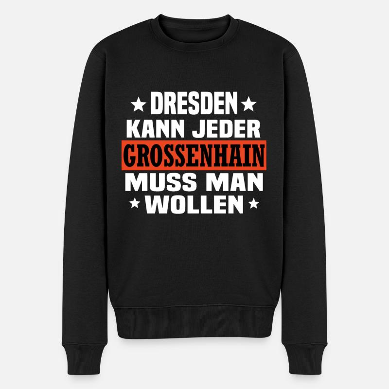 Großenhain - Männer Premium Bio Pullover - Schwarz
