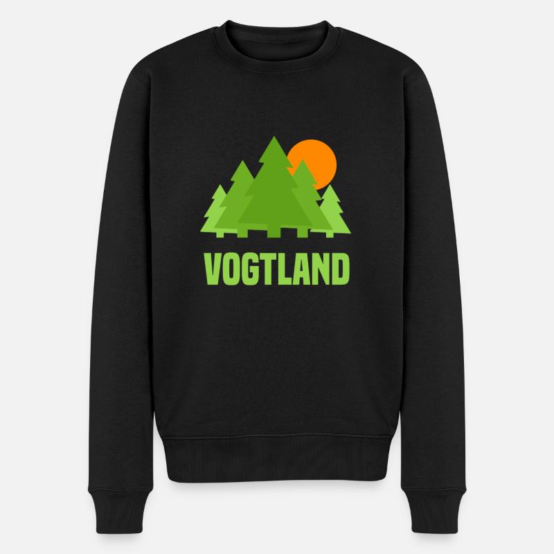 Vogtland - Männer Premium Bio Pullover - Schwarz