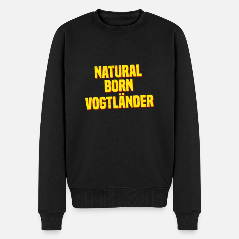 Vogtland - Männer Premium Bio Pullover - Schwarz