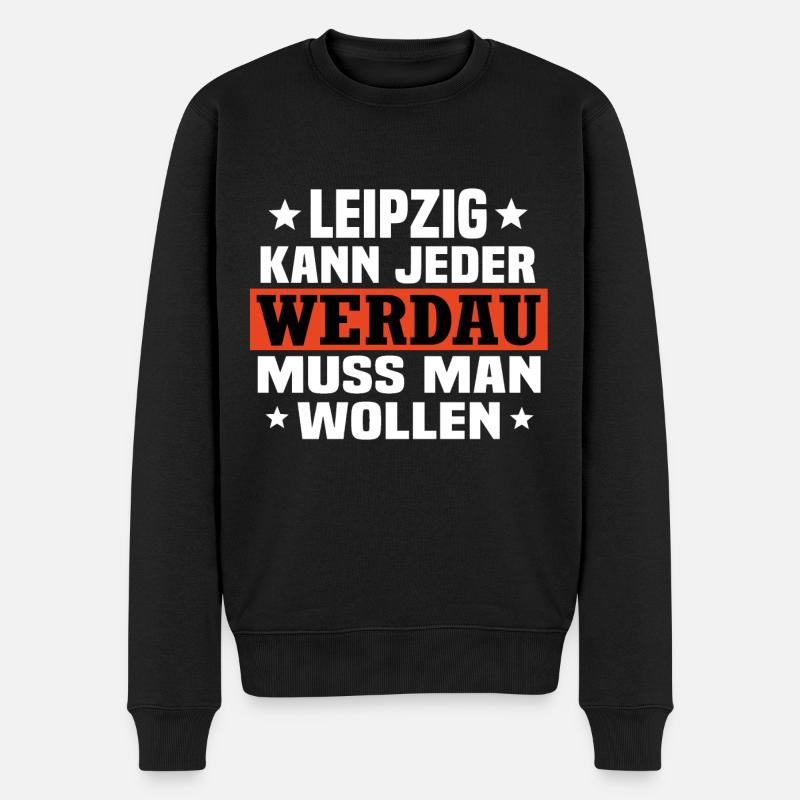 Werdau - Männer Premium Bio Pullover - Schwarz