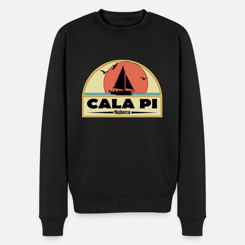 Cala Pi - Männer Premium Bio Pullover - Schwarz