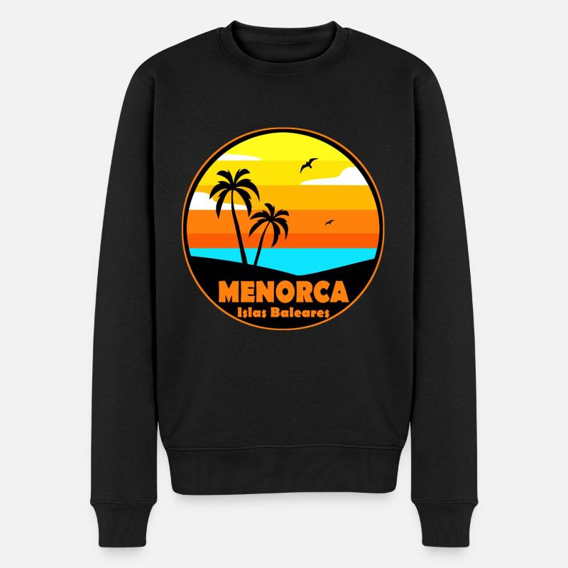 Menorca - Männer Premium Bio Pullover - Schwarz