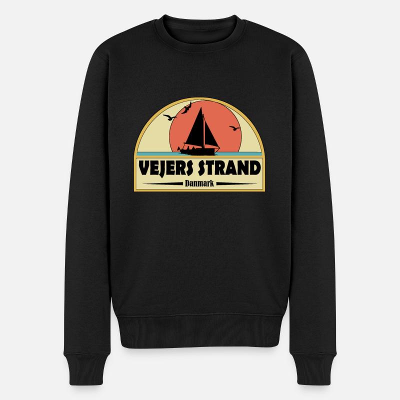 Vejers Strand - Männer Premium Bio Pullover - Schwarz