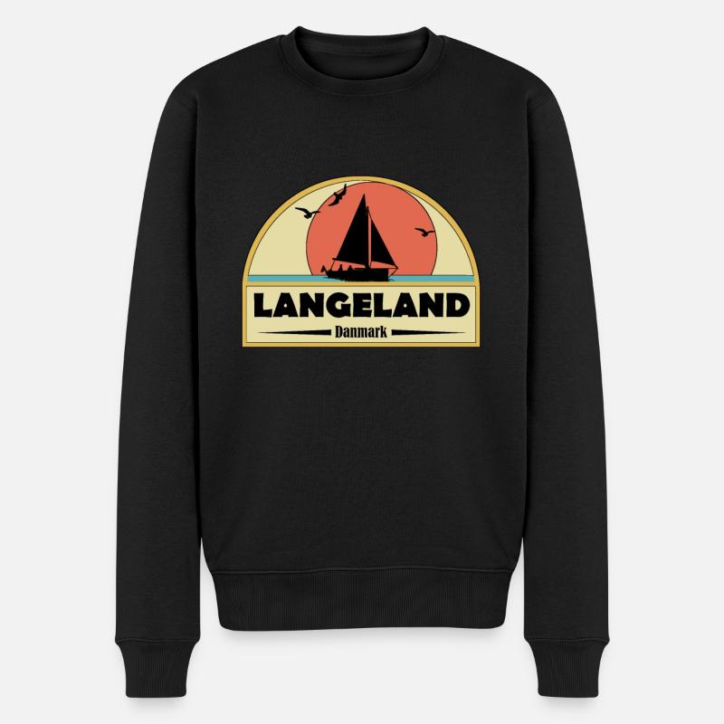 Langeland Dänemark - Männer Premium Bio Pullover - Schwarz