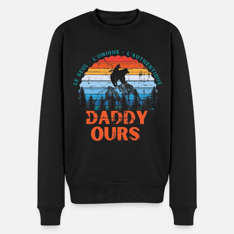 Daddy Ours - Pull Premium bio Homme - noir
