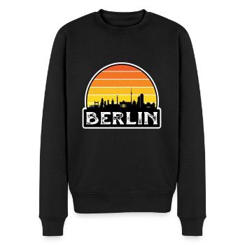Berlin Deutschland Flagge Skyline Reise Souvenir - Männer Premium Bio Pullover - Schwarz - Vorne - Nico (187cm)