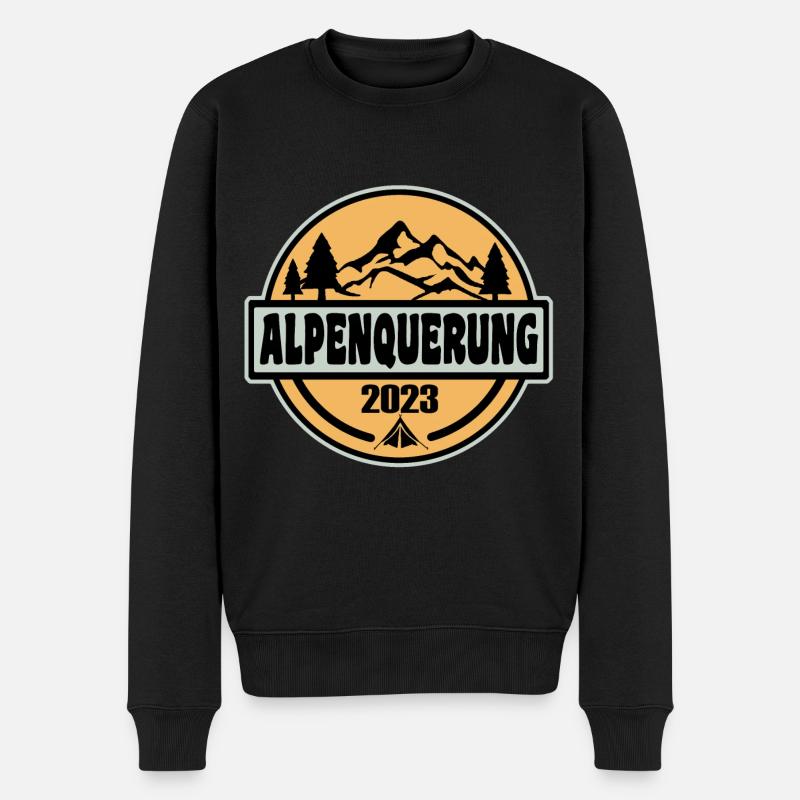 Alpenquerung 2023 - Männer Premium Bio Pullover - Schwarz