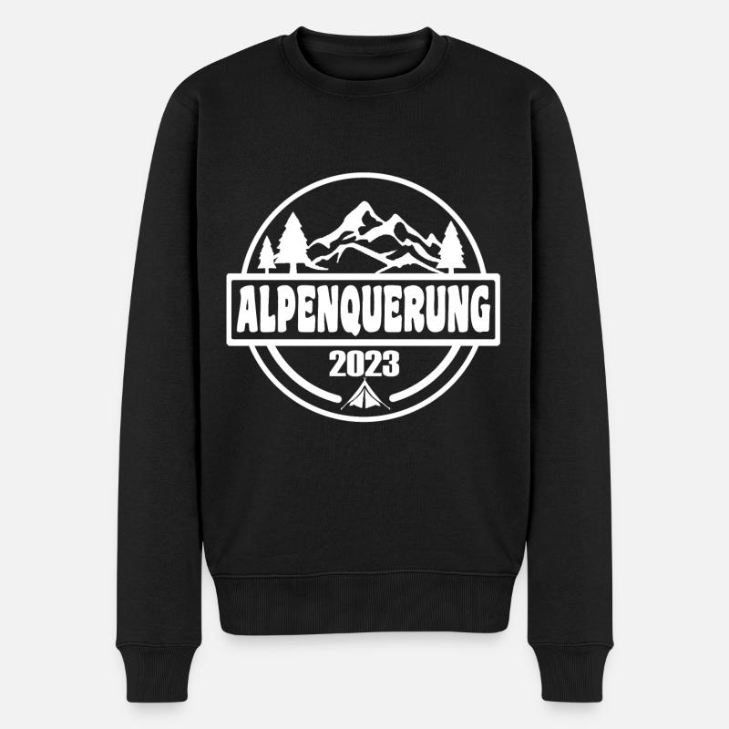 Alpenquerung 2023 - Männer Premium Bio Pullover - Schwarz