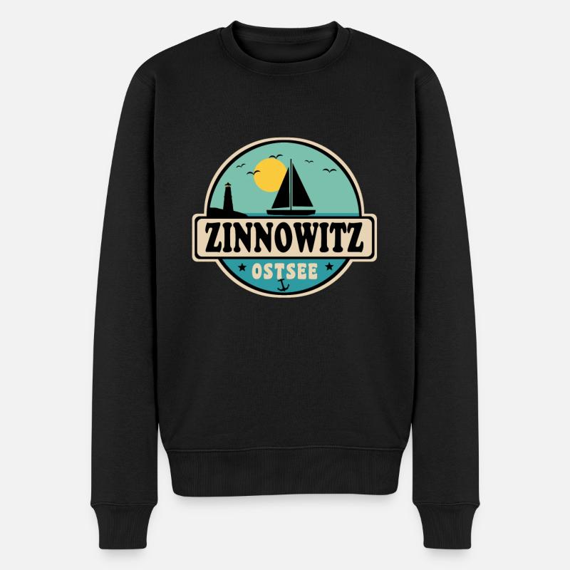 Zinnowitz - Männer Premium Bio Pullover - Schwarz