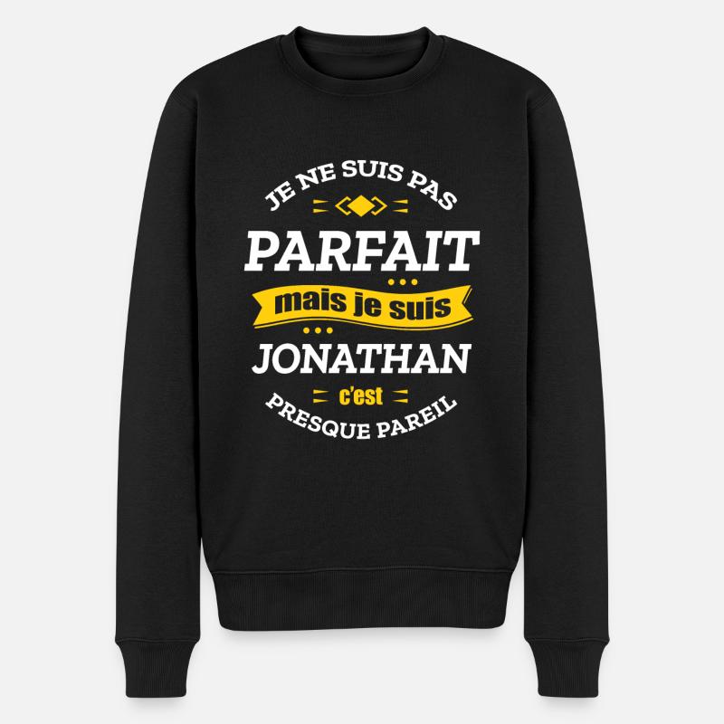 JONATHAN PARFAIT - PRENOM JONATHAN - Pull Premium bio Homme - noir