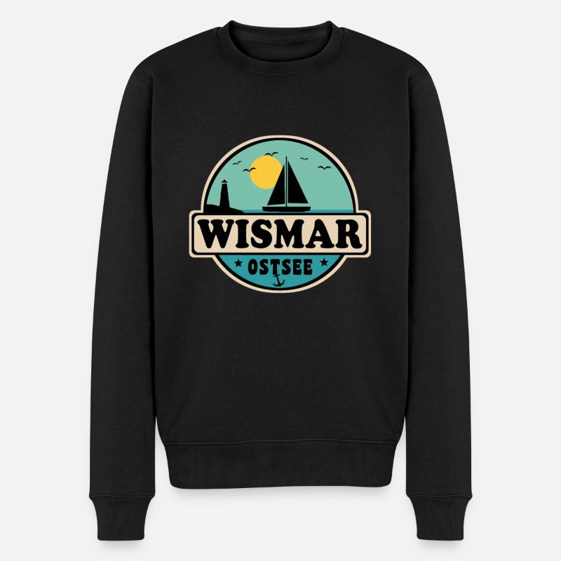 Wismar - Männer Premium Bio Pullover - Schwarz