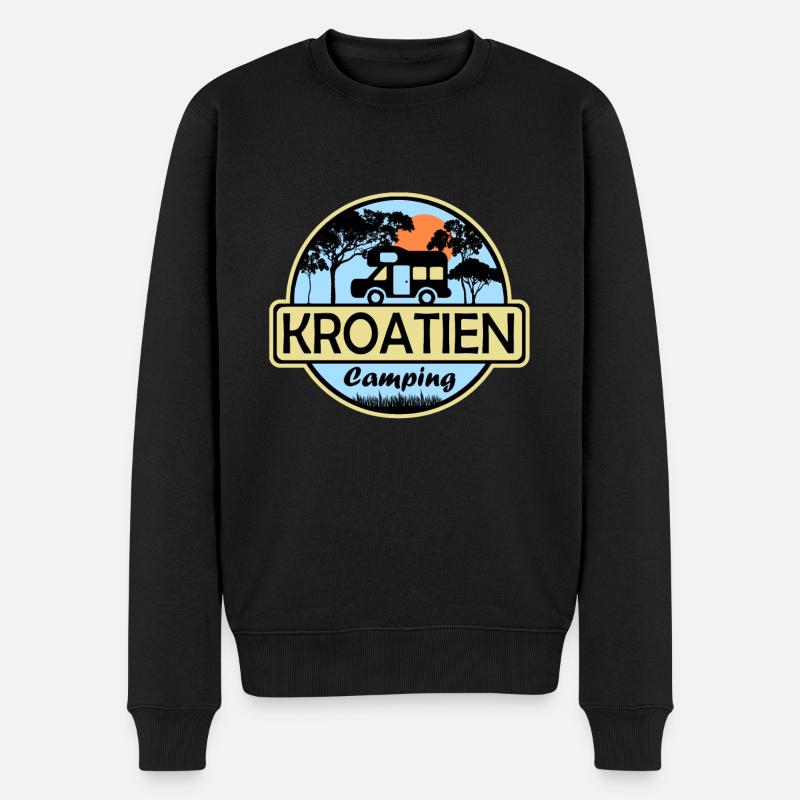Kroatien Camping - Männer Premium Bio Pullover - Schwarz