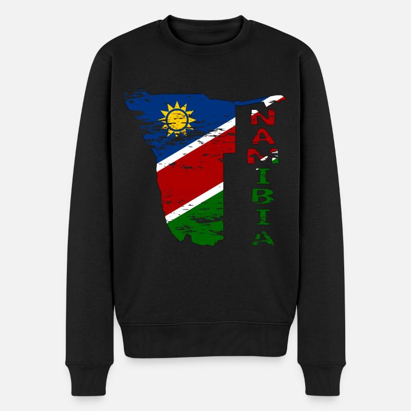 Namibie Carte Drapeau utilisé - Pull Premium bio Homme - noir