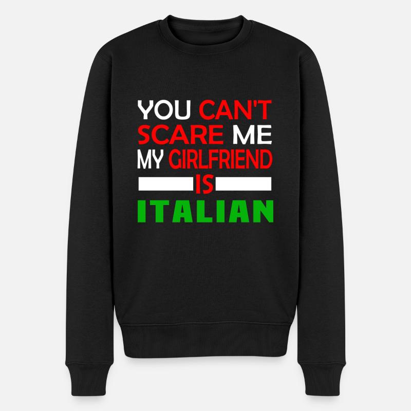 Italienerin Girlfriend - Männer Premium Bio Pullover - Schwarz