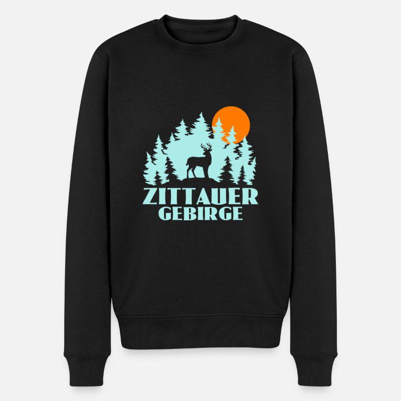 Zittauer Gebirge - Männer Premium Bio Pullover - Schwarz