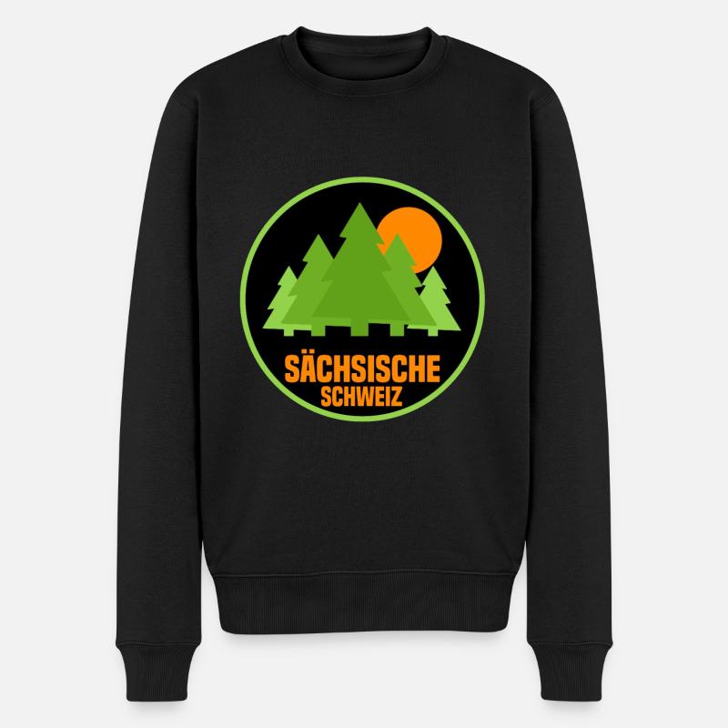Sächsische schweiz - Männer Premium Bio Pullover - Schwarz