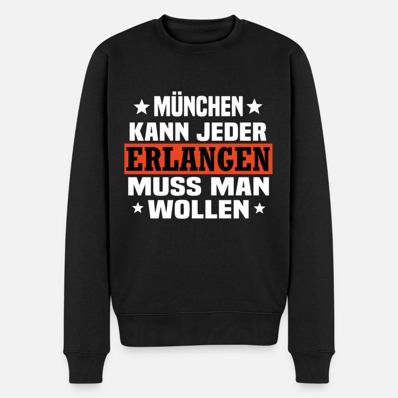 Erlangen - Männer Premium Bio Pullover - Schwarz