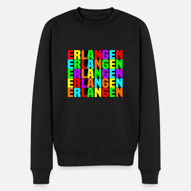 Erlangen - Männer Premium Bio Pullover - Schwarz