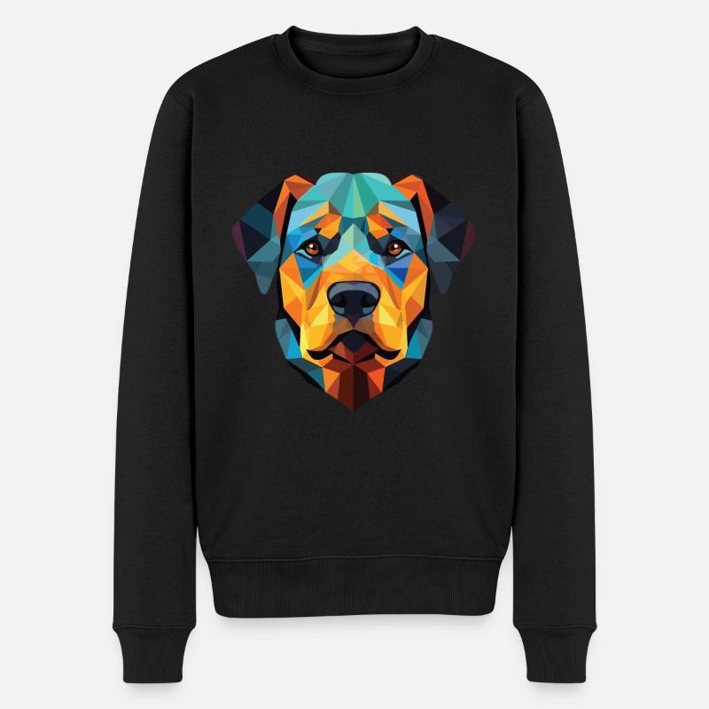 Rottweiler Chien Aquarelle colorée Animal Cartoon - Pull Premium bio Homme - noir