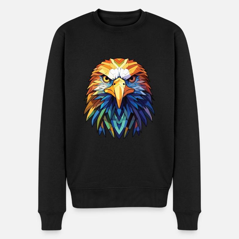 Adler Buntes Aquarell Tier Haustier Illustration - Männer Premium Bio Pullover - Schwarz