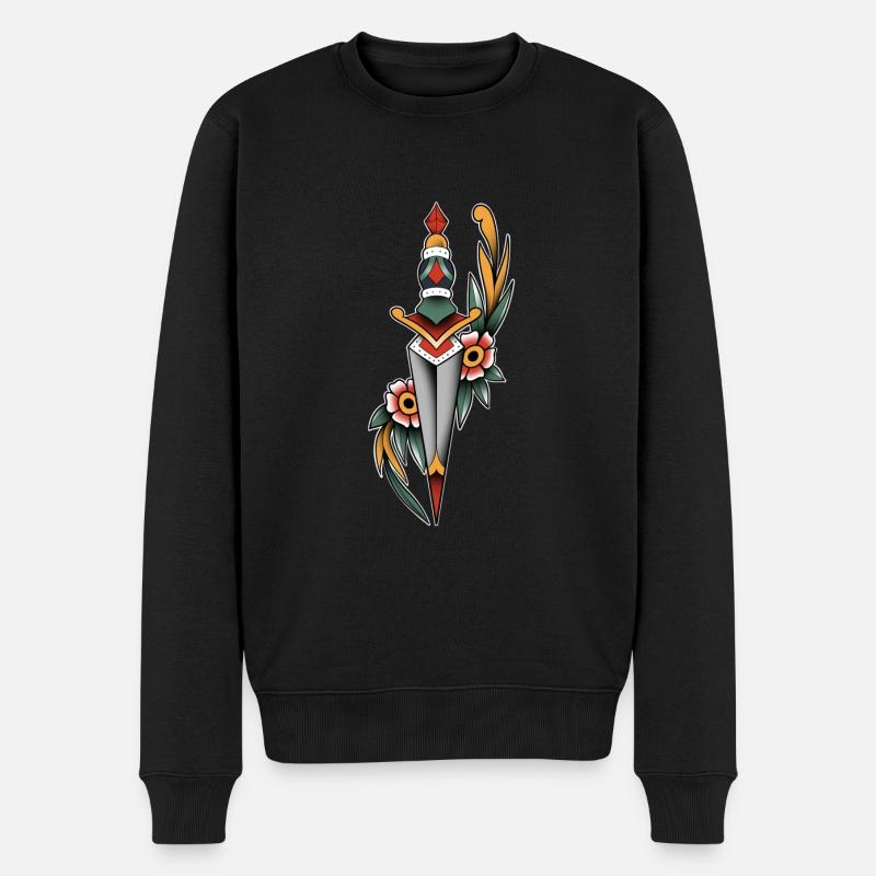 Dague old school traditionnel - Pull Premium bio Homme - noir
