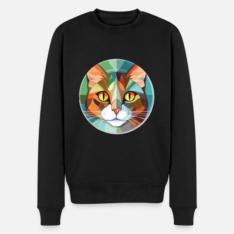 Verdünnte Calico-Katze Bunte Aquarell-Illustration - Männer Premium Bio Pullover - Schwarz