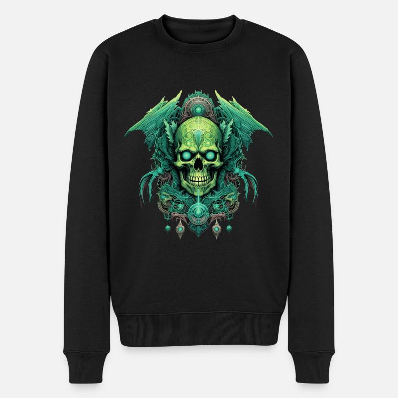 crâne, crâne, squelette, obscurité, sombre - Pull Premium bio Homme - noir