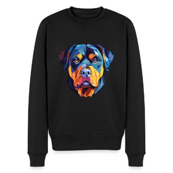 Rottweiler chien race aquarelle verre Illustration - Pull Premium bio Homme - noir - Devant - Nico (187cm)
