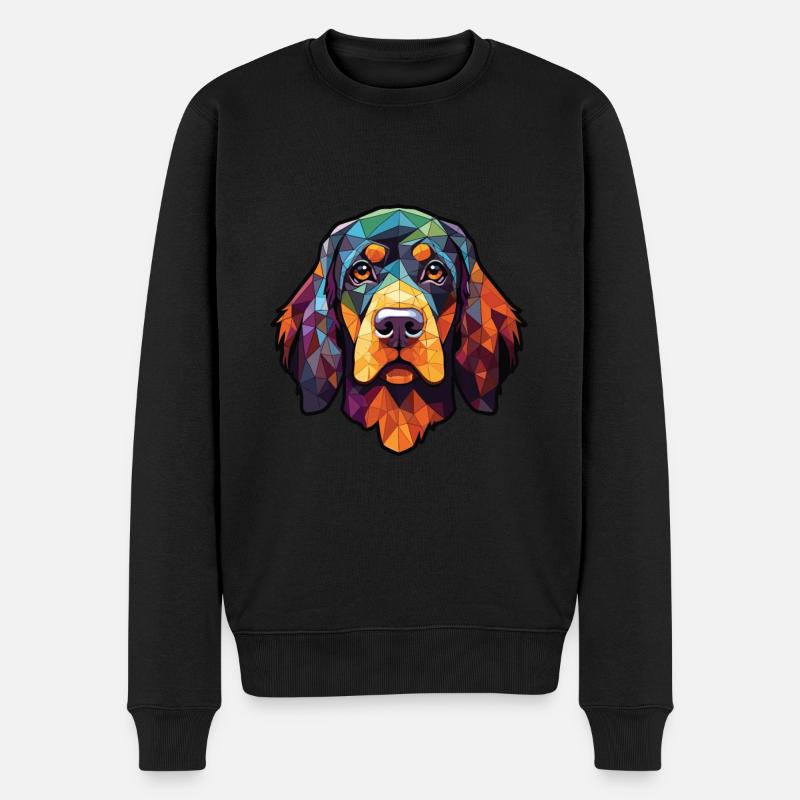 Österreichisches Brandlbracke Hunderasse Aquarellglas - Männer Premium Bio Pullover - Schwarz