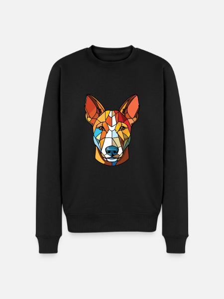 Bullterrier-Hunderasse Aquarell-Illustration - Männer Premium Bio Pullover - Schwarz