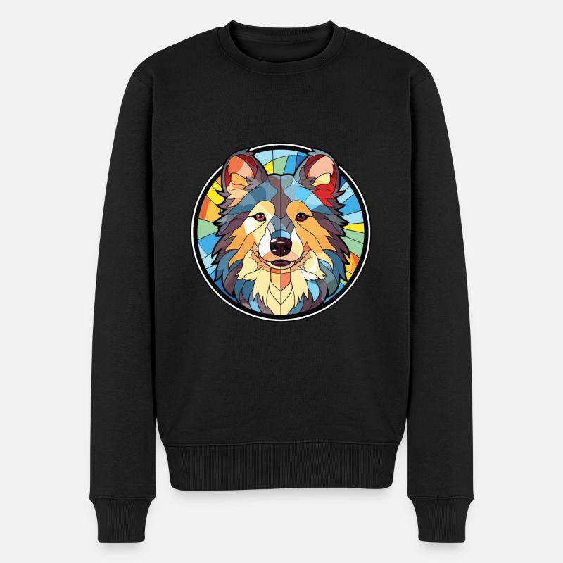 Deutsche Jagdhundrasse Aquarell Illustration - Männer Premium Bio Pullover - Schwarz