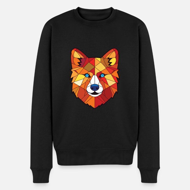 Finnischer Spitz Hunderasse Aquarell Illustration - Männer Premium Bio Pullover - Schwarz