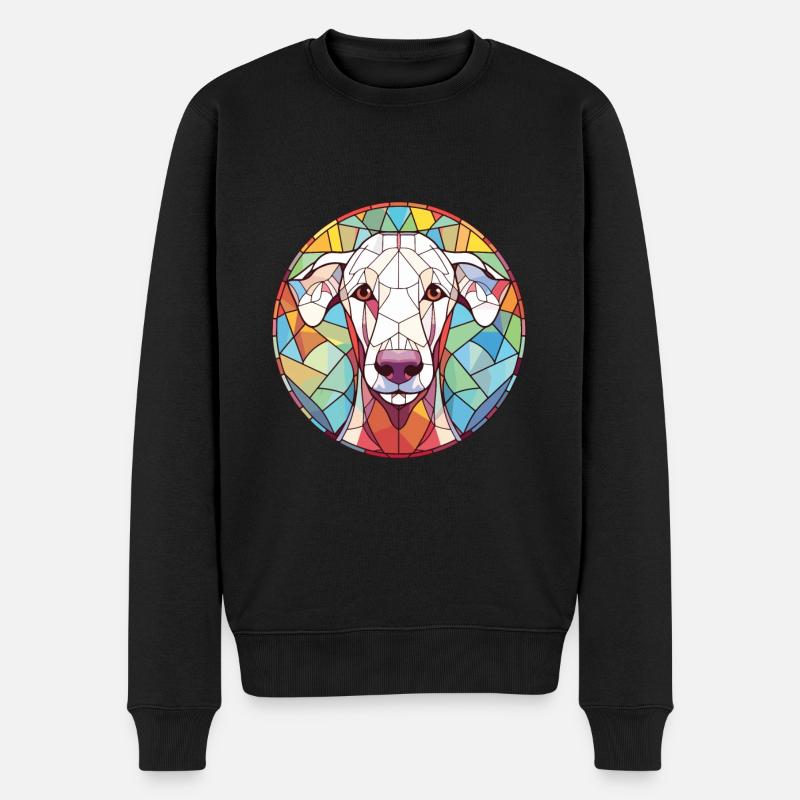 Bedlington Terrier Hunderasse buntes Aquarell - Männer Premium Bio Pullover - Schwarz