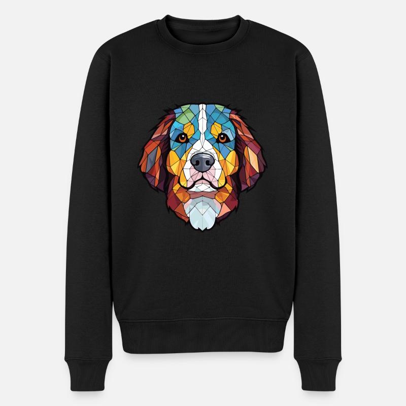 Berner Sennenhund Rasse Aquarell Illustration - Männer Premium Bio Pullover - Schwarz