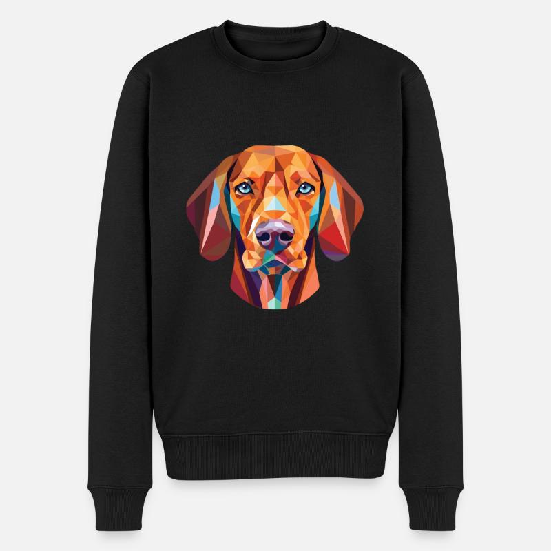 Ungarische Vizsla Hunderasse Aquarell Illustration - Männer Premium Bio Pullover - Schwarz