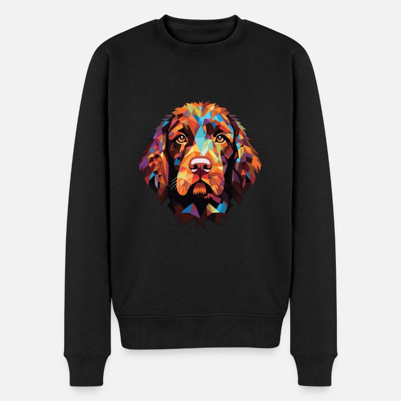 Pudelpointer chien race aquarelle illustration - Pull Premium bio Homme - noir
