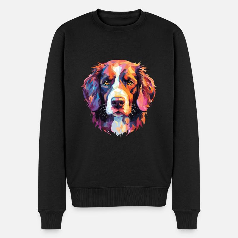 Stabyhoun Stabij Hunderasse Aquarell Illustration - Männer Premium Bio Pullover - Schwarz