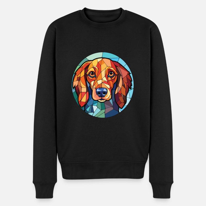 Westfälische Dachsbracke Hunderasse Aquarellglas - Männer Premium Bio Pullover - Schwarz