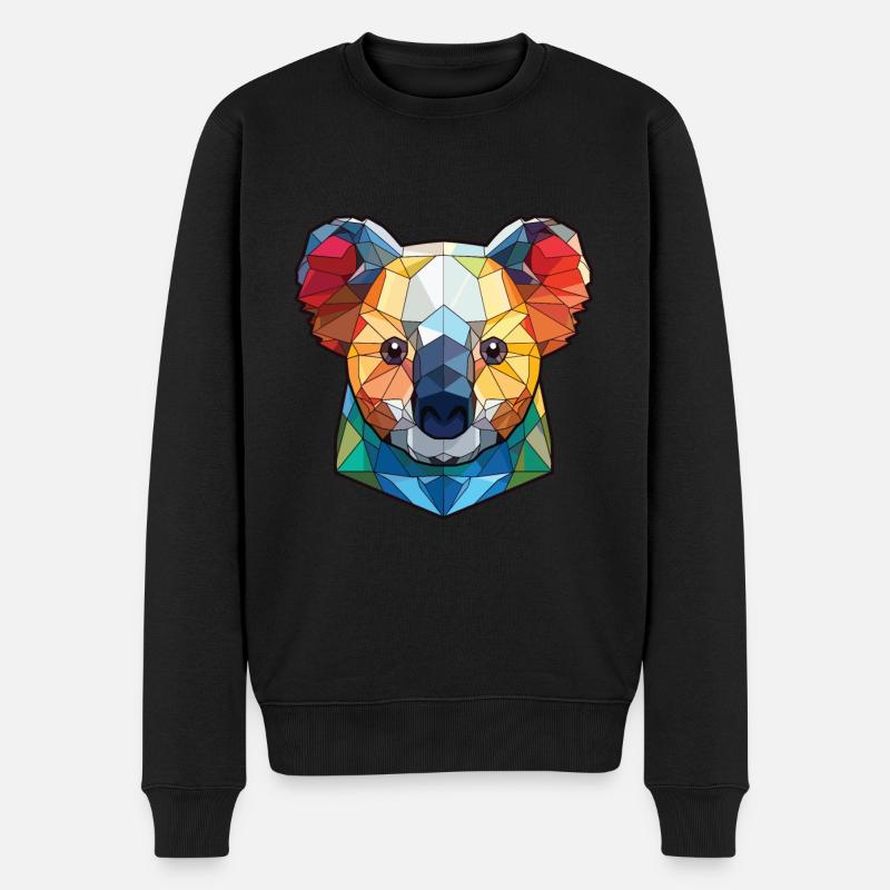 Koala buntes Aquarell Tier Haustier Illustration - Männer Premium Bio Pullover - Schwarz